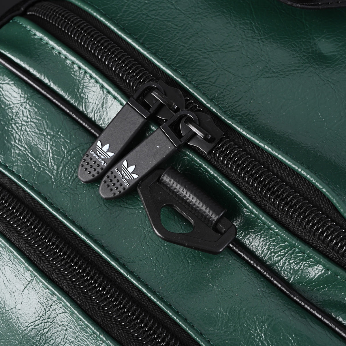 Balenciaga x adidas Large Duffel Travel Bag – Black & Green with Trefoil Logo and Triple Stripes